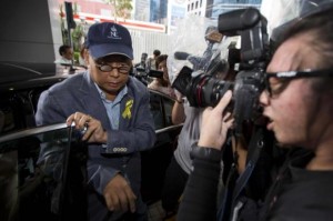 Lai, owner of Hong Kong-based media company Next Media Ltd, arrives at Independent Commission Against Corruption headquarters in Hong Kong