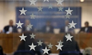 European court of human rights judges during an hearing  in Strasbourg