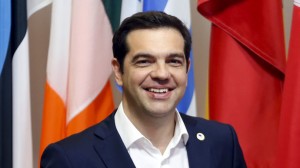 Greece's PM Tsipras leaves an emergency euro zone summit in Brussels